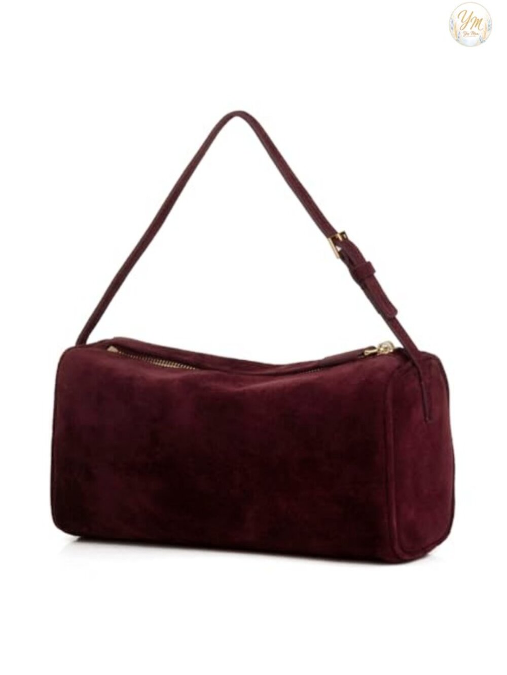 Suede Leather Crossbody Hobo Bag Handmade Stitching Small Barrel Purse